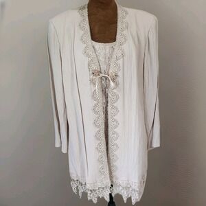 SL Fashion Victorian Blouse Ivory  Romantic Top Rose Tie Cottagecore Size 10‎